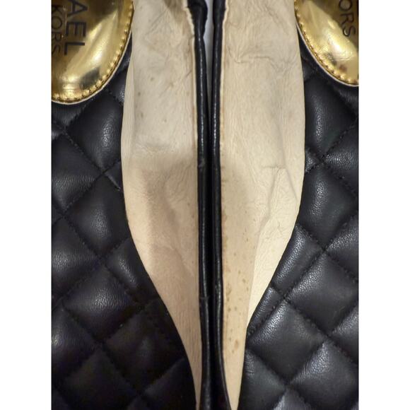 MK Michael Kors Leather Ballet Flats Black Classic Size 7M - Picture 7 of 10